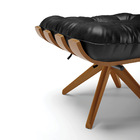 Kit 02 Puffs Giratório Costela Corano Base Madeira Ma30 - D'r