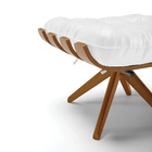 Kit 02 Puffs Giratório Costela Corano Base Madeira Ma30 - D'r