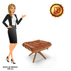 Kit 02 Puffs Giratório Costela Corano Nozes Base Madeira Ma30