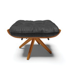 Kit 02 Puffs Giratório Costela Corino Base Madeira Ma30 - D'r