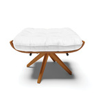 Kit 02 Puffs Giratório Costela Corino Base Madeira Ma30 - D'r