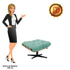 Kit 02 Puffs Giratório Costela Suede Azul Turquesa Base Croma