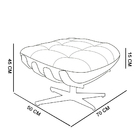 Kit 02 Puffs Giratório Costela Suede Base Cromada Preto - D'r