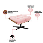 Kit 02 Puffs Giratório Costela Suede Base Cromada Preto - D'r