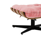 Kit 02 Puffs Giratório Costela Suede Base Cromada Preto - D'r