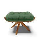 Kit 02 Puffs Giratório Costela Suede Base Madeira Ma30 - D'ro