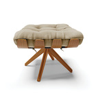 Kit 02 Puffs Giratório Costela Suede Base Madeira Ma30 - D'ro