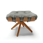 Kit 02 Puffs Giratório Costela Suede Base Madeira Ma30 - D'ro