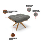 Kit 02 Puffs Giratório Costela Suede Base Madeira Ma30 - D'ro