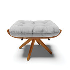 Kit 02 Puffs Giratório Costela Suede Base Madeira Ma30 - D'ro