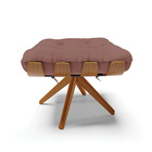 Kit 02 Puffs Giratório Costela Veludo Base Madeira Ma30 - D'r