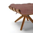 Kit 02 Puffs Giratório Costela Veludo Base Madeira Ma30 - D'r