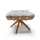 Kit 02 Puffs Giratório Costela Veludo Base Madeira Ma30 - D'r