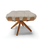 Kit 02 Puffs Giratório Costela Veludo Prata A130 Luxo Base Ma