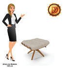 Kit 02 Puffs Giratório Costela Veludo Prata A130 Luxo Base Ma