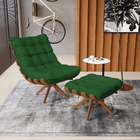 Kit 02 Puffs Giratório Costela Veludo Verde A136 Luxo Base Ma