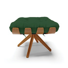 Kit 02 Puffs Giratório Costela Veludo Verde Base Madeira Ma30