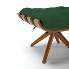 Kit 02 Puffs Giratório Costela Veludo Verde Base Madeira Ma30