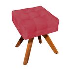 Kit 02 Puffs Giratório Elisa Suede Base Madeira Mm30 D03 - D'