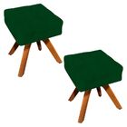 Kit 02 Puffs Giratório Elisa Suede Base Madeira Mm30 D03 - D'