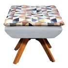 Kit 02 Puffs Giratório Opala Composê D87 Com Suede Base Madei