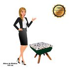 Kit 02 Puffs Giratório Opala Composê D87 Com Suede Base Madei