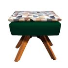 Kit 02 Puffs Giratório Opala Composê D87 Com Suede Base Madei