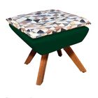 Kit 02 Puffs Giratório Opala Composê D87 Com Suede Base Madei