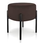 Kit 02 Puffs Iron Suede Marrom Base Preto Palito