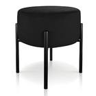 Kit 02 Puffs Iron Suede Preto Base Metálica Preto