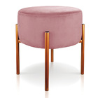 Kit 02 Puffs Iron Suede Rosê Base Metálica Cobre