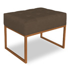 Kit 02 Puffs Lisa Linho Base Metálica Industrial Cobre - Pall