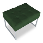 Kit 02 Puffs Lisa Suede Base Metálica Industrial Prata - Pall