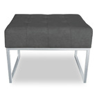 Kit 02 Puffs Lisa Suede Grafite Base Metálica Industrial Prat