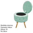 Kit 02 Puffs Londres Baú Palito Mel Linho Azul Turquesa - Ama