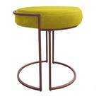 Kit 02 Puffs Love Suede Base Cobre D'rossi - Amarelo