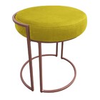 Kit 02 Puffs Love Suede Base Cobre D'rossi - Amarelo