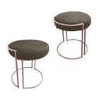 Kit 02 Puffs Love Suede Base Rosê D'rossi - Marrom Rato