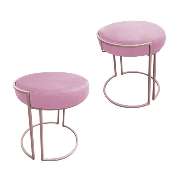 Kit 02 Puffs Love Suede Base Rosê D'rossi - Rosa Bebê