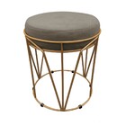 Kit 02 Puffs Multiuso Com Mesa Babu 2 Em 1 Suede Base Dourado