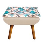 Kit 02 Puffs Opala Composê Suede Bege Com Estampado Traçado A