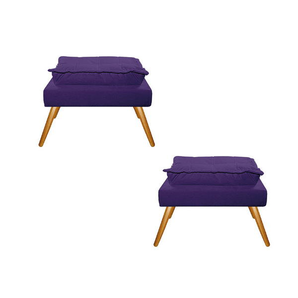 Kit 02 Puffs Opala Palito Corano - Amarena Móveis - Roxo