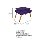 Kit 02 Puffs Opala Palito Corano - Amarena Móveis - Roxo