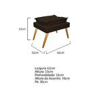 Kit 02 Puffs Opala Palito Corano - Doce Sonho Móveis - Marrom