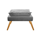 Kit 02 Puffs Opala Palito Mel Suede Cinza - Amarena Móveis