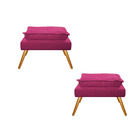 Kit 02 Puffs Opala Palito Mel Suede Pink - Amarena Móveis