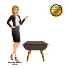 Kit 02 Puffs Opala Suede Marrom Pés Palito Castanho D'rossi