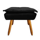 Kit 02 Puffs Opala Suede Preto Pés Palito Castanho D'rossi