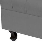 Kit 02 Puffs París L02 Luis Xv Capitone Suede Cinza Pés Madei