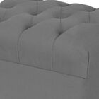 Kit 02 Puffs París L02 Luis Xv Capitone Suede Cinza Pés Madei